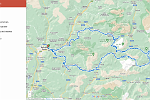 Riding Day 7, Long Option (Strudel Dolomites Tour),  actual route (Google Maps)