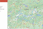 Riding Days 1 - 8  actual route (Google Maps)